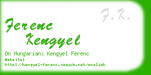 ferenc kengyel business card